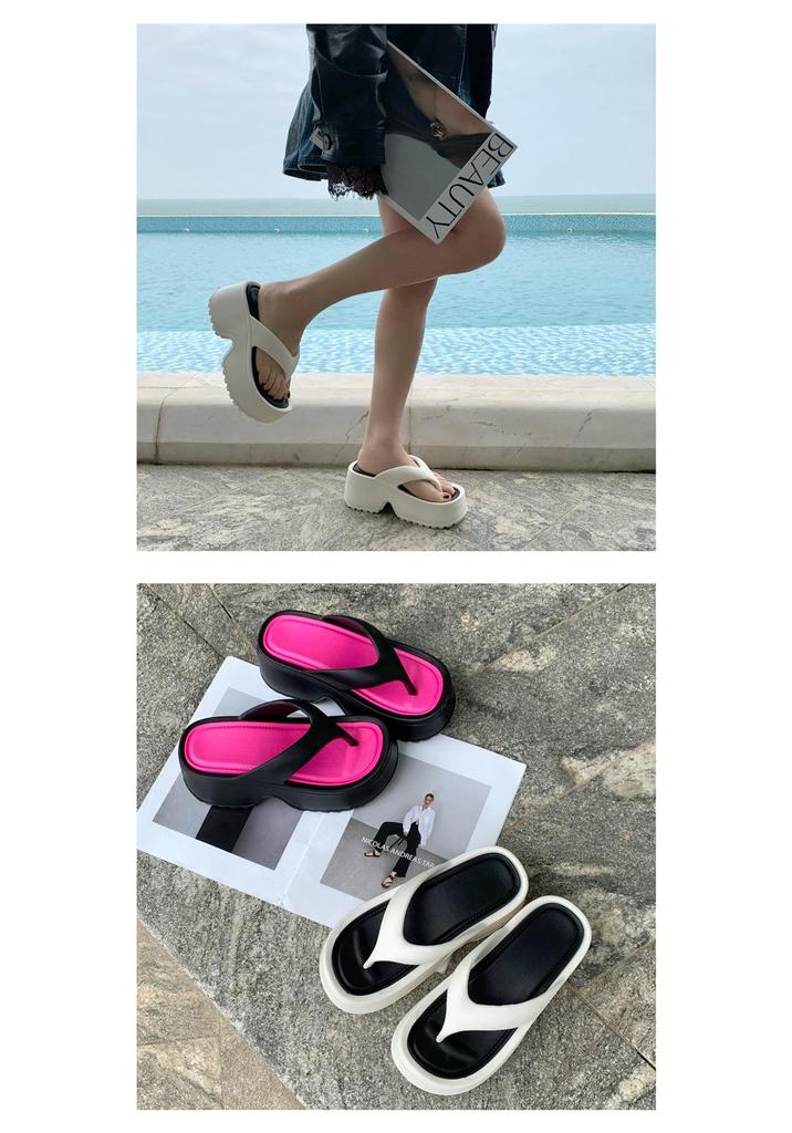 Women's Thick-Sole EVA Wedge Flip-Flops for Summer