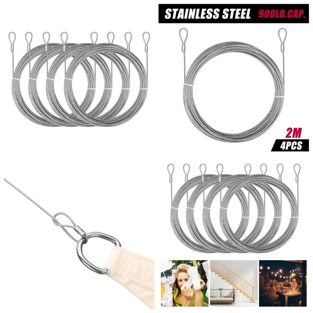 Shade Sail Wire Rope Kit 4/47/60/72Pcs Stainless Steel Hardware Kit Heavy Duty Anti-Rust Shelter Hardware Kit Set Tent Accessori