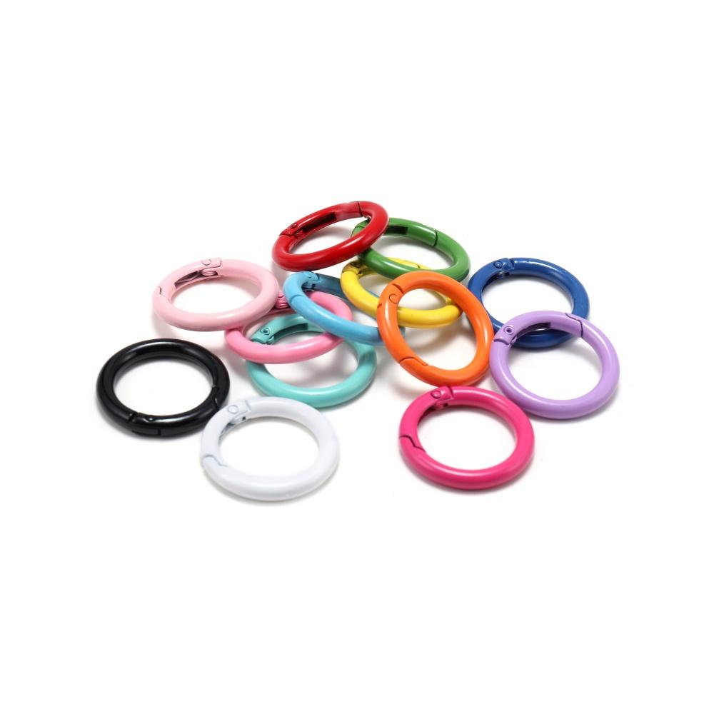 5Pcs/lot Metal Spring Gate O Ring Openable Round Carabiner Keychain Bag Clips Hook Dog Chain Buckles Connector for DIY Jewelry