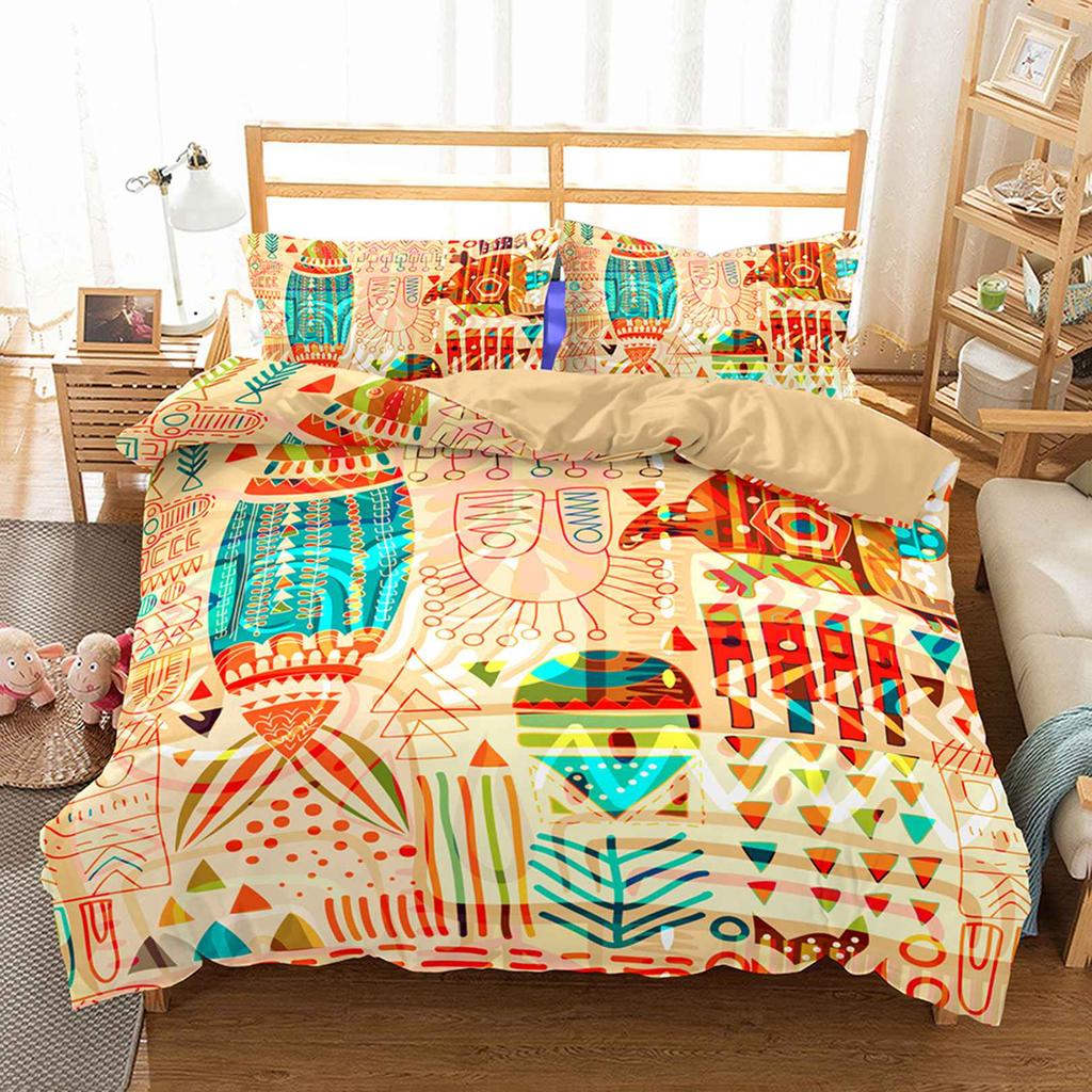Duvet Cover With Pillowcase Bohemian Style Bedding Set King Size Comfortable Dedding A Bedroom Suitable For Placing A Large Bed