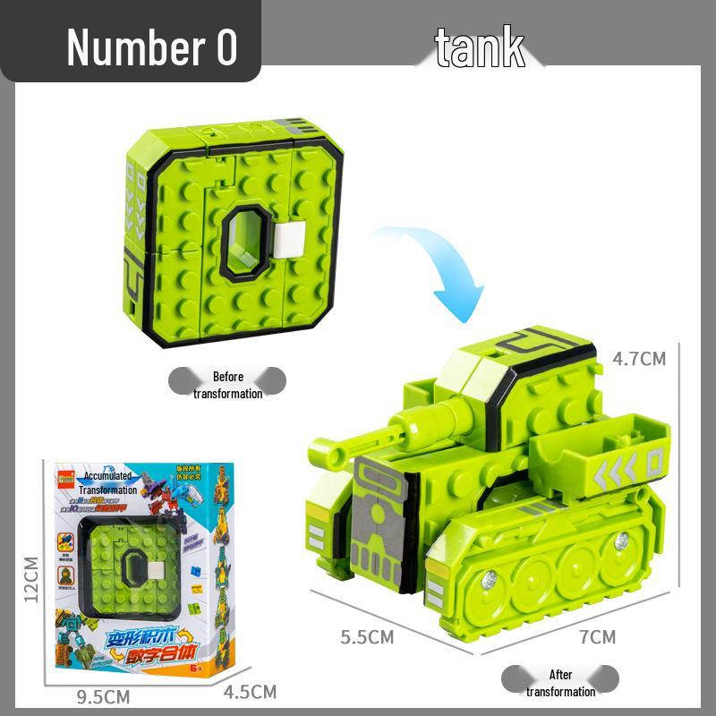 Number Transforming Robot Toy Set for Kids: 0-9 Educational Assembly for Elementary Students