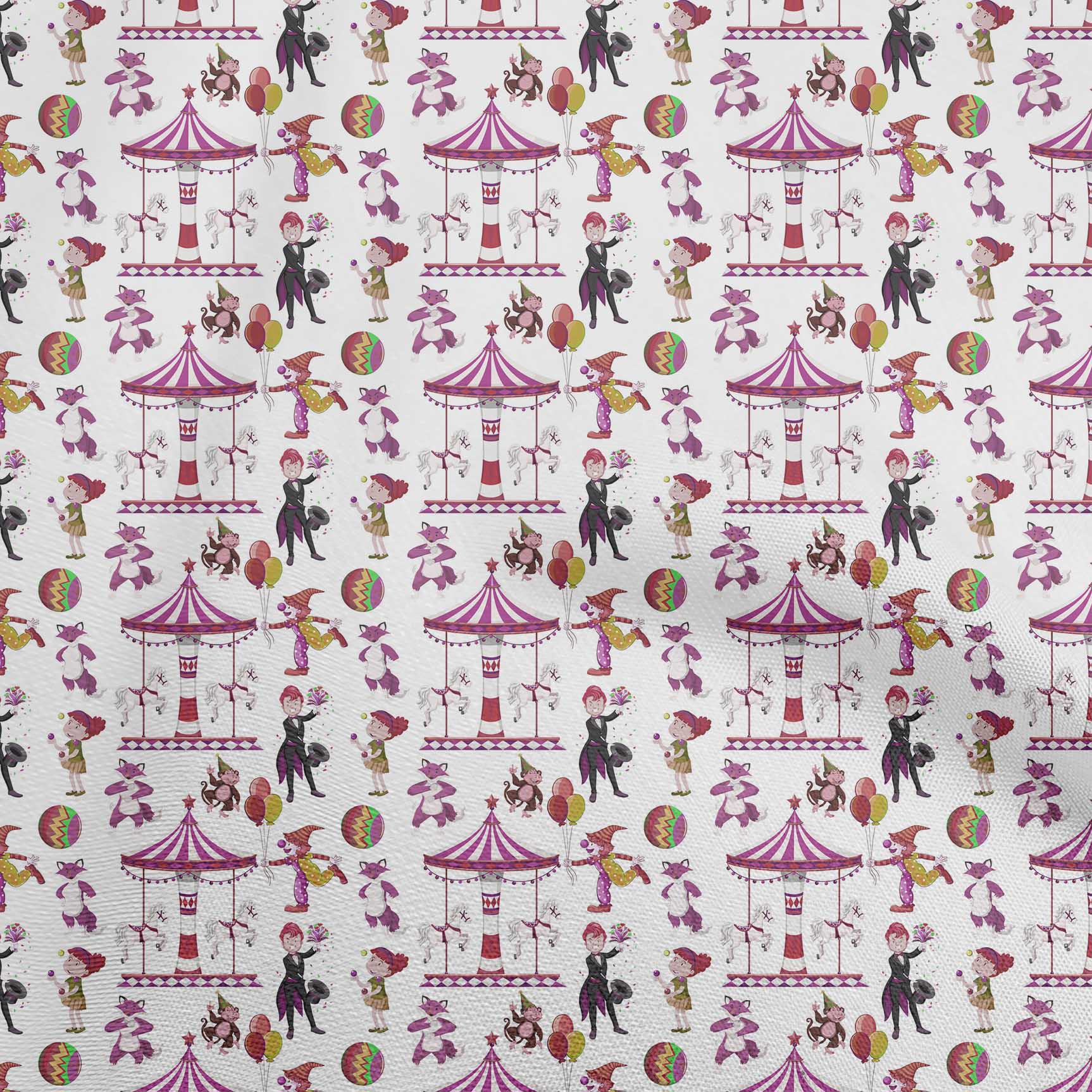 

OneOone Cotton Flex Olive Green Fabric Circus Quilting Material Print Швейна тканина у дворі 40 дюймів 42 Inch Wide - Viscose Chiffon білий