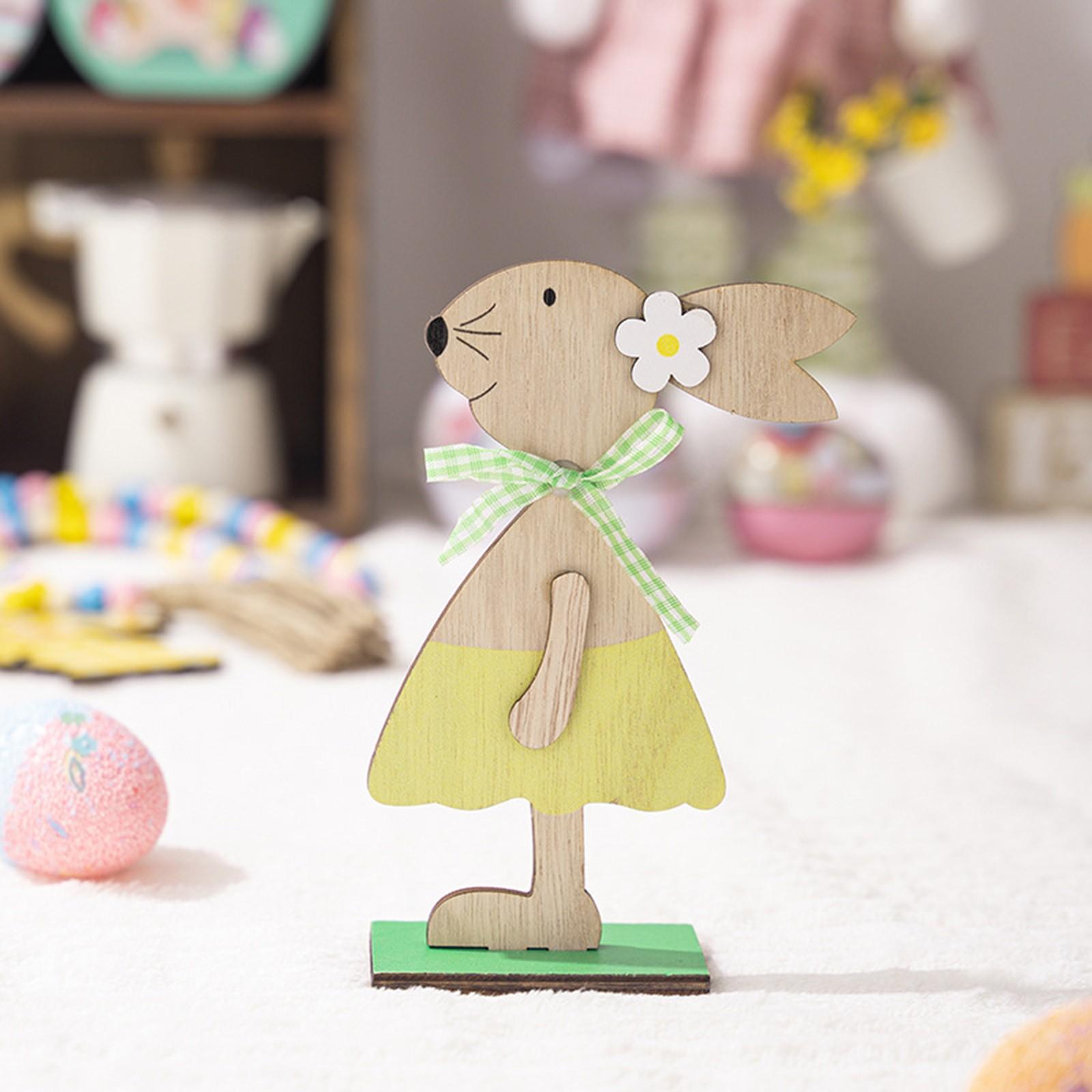 

Easter Bunny Wooden Ornaments Decoration Home European And Crafts One Size