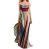 Summer new women's clothing, European and American dresses, fashionable and elegant waist pleated printed dresses