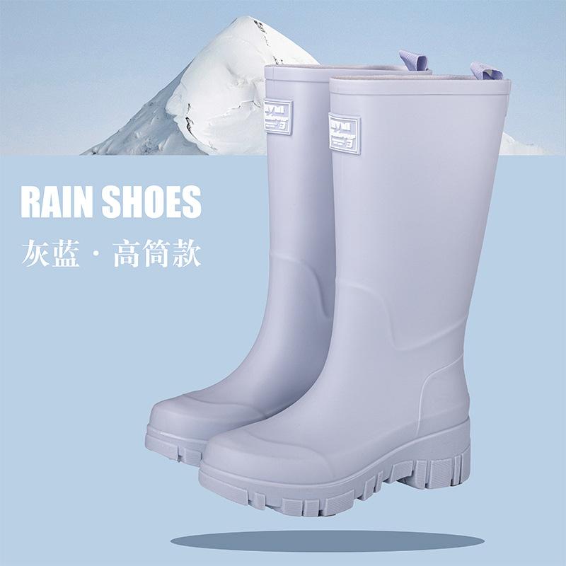 Water Shoes Women's Waterproof and Non-slip High-tube Rain Shoes Fashion Wear Rain Boots Rain Special Shoes Long Tube Rubber Shoes