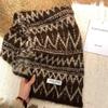 Fair Isle Pattern Thick Knitted Scarf Polyester Fall Winter Scarf Neck Warmer  Photography Use