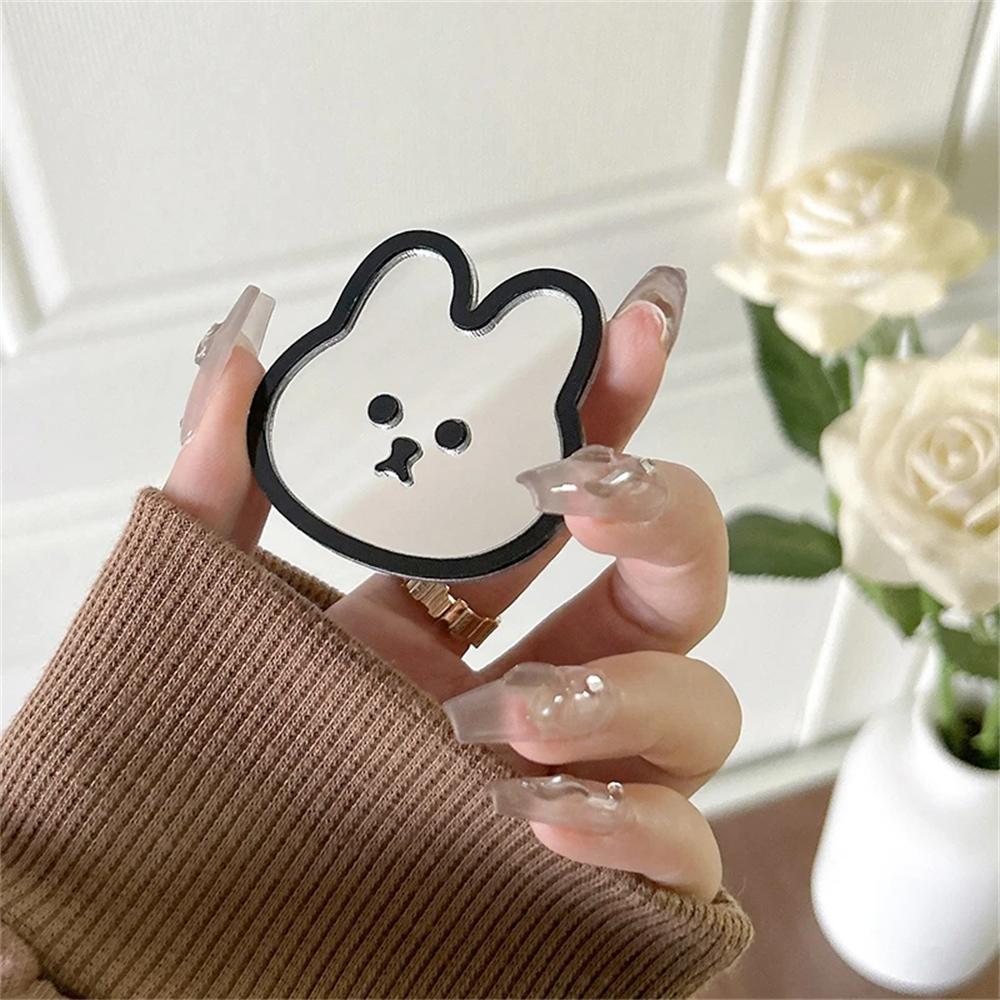 

INS Cute Rabbit Mirror Phone Griptok Grip Tok Holder Ring Gift For iPhone Accessories Korean Lovely Foldable Phone Stand Holder