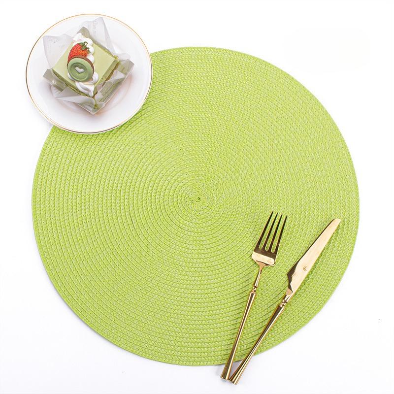 PP Round Hand-woven Placemats  Heat Insulation Mats  Table Mats  Hotel Western Food Mats  Non-slip Mats  Home Decoration