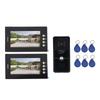 Sistem de Interfon Video pentru Intrare 2 Unități Ecran HD de 7 Inci Kit Video Interfon cu Fir cu 6 Carduri de Acces pentru Vilă