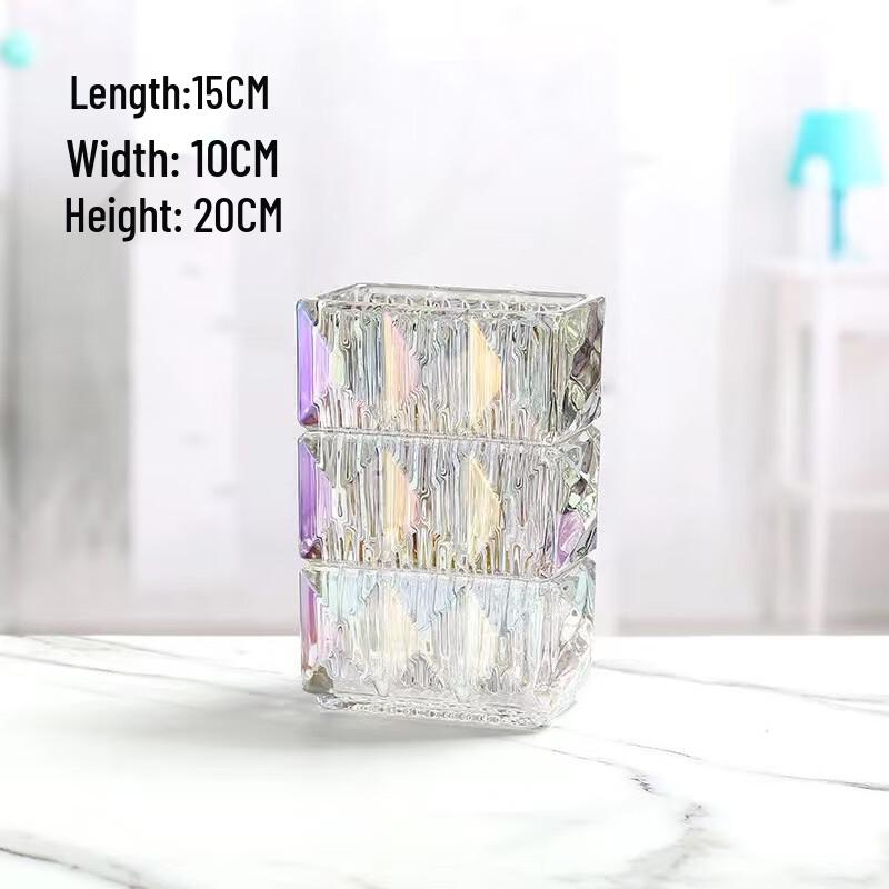 Rainbow Transparent Glass Vase