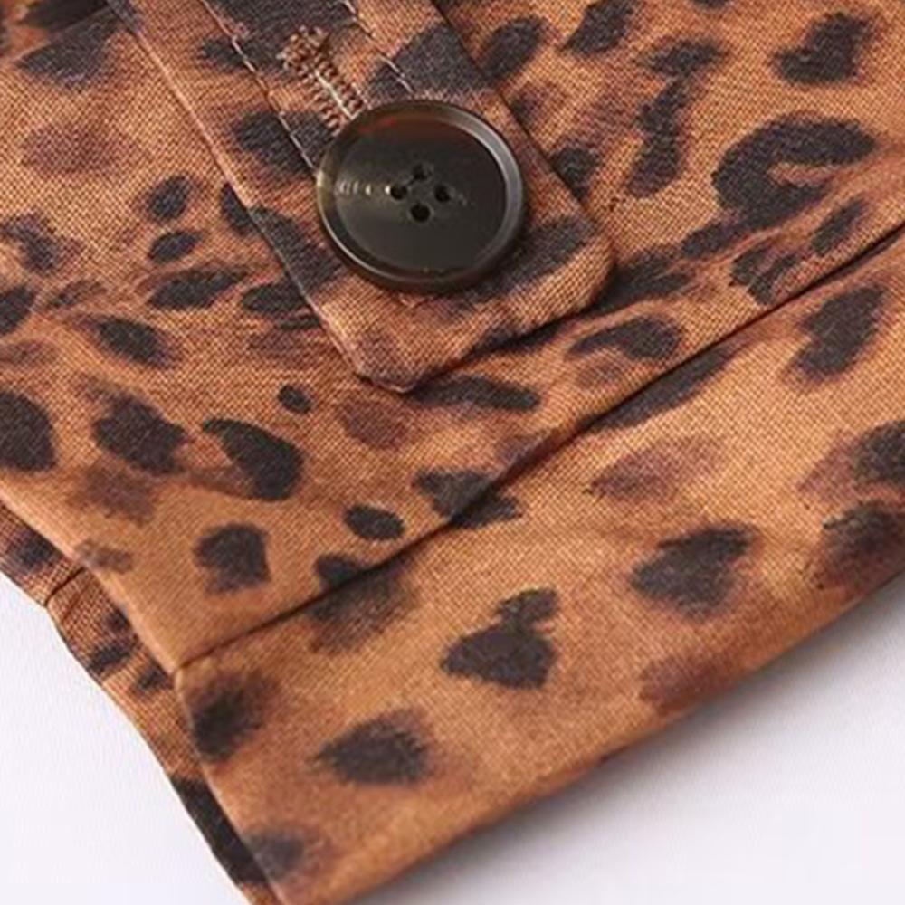 2024 Summer New Product Women's Fashion and Casual Versatile Long sleeved Animal Pattern Printed Long Windbreaker