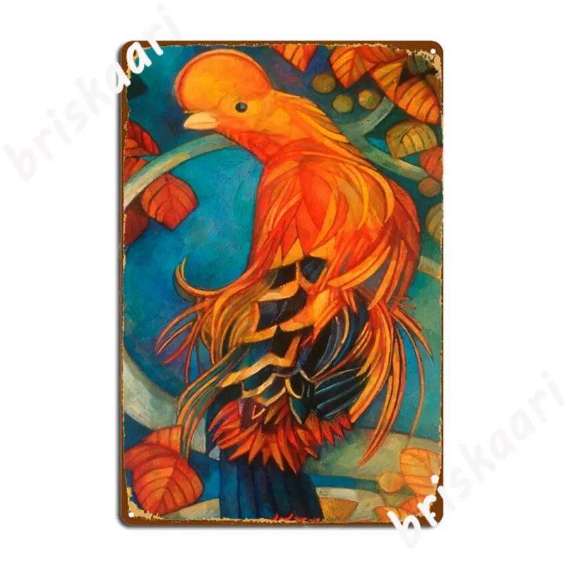 Cock Of The Rocks Rupicola Rupicola&Quot; Metal Signs Pub Club Bar Custom Plaques Tin Sign Posters