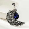Light Luxury Style Sparkling Crystal Peacock Brooch