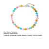 Colorful Chunky Beaded Necklace for Women Resin Beads Short Necklace Bohemian Style Chunky Choker for Summer Beach Holiday Party Vacation