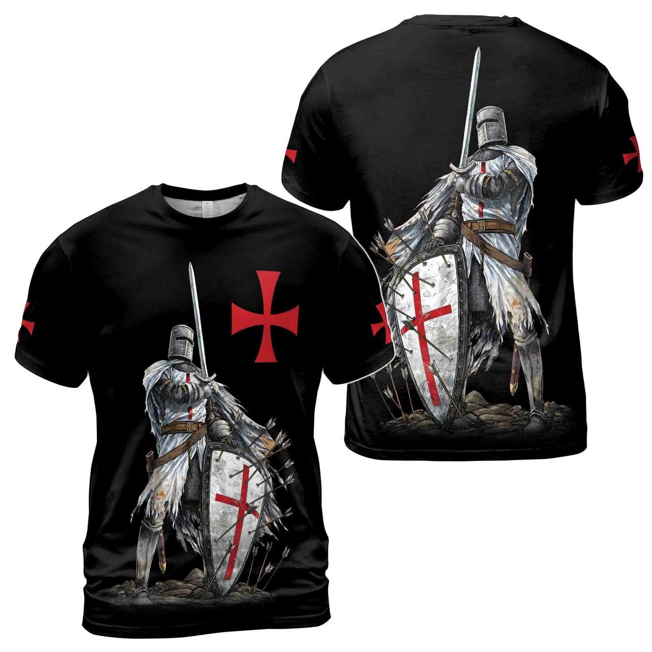 

Fashion Vintage Medieval Templars Graphic T-shirts for Men s 3D Printing Casual Funny T-shirt Street Outdoor Men s and Women s Tee Tops XXS