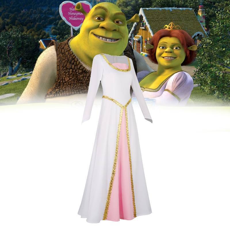 Cosplay kostým Shrek Fiona z polyesterovej látky na Halloweensku párty a prezliekanie