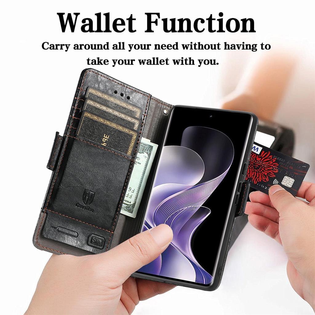 For Xiaomi Redmi Note 14 Pro 5G/Poco X7 5G Phone Cases CASENEO PU Leather Cover Stand with RFID Blocking Wallet