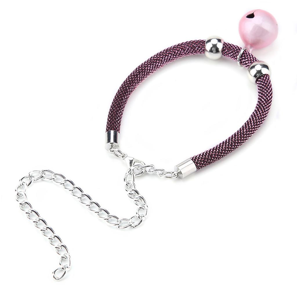 Japanese Style Pets Necklace Nylon Accessory Kitten Supply Cat Bell Collar w Extension Chain