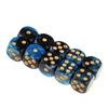 Set of 20 Polyhedral Dice, 16mm Six-Sided Dice for Tabletop Games, Dungeons, and Other Board Games (Black/Red + Black/Blue)