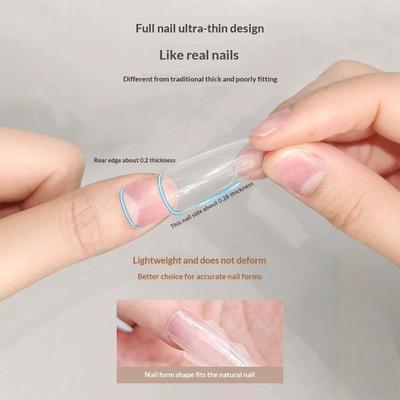 180Pcs Sandwich Dual Nail Forms Long Coffin Almond15Size Extensions-Dual Forms Top Nail Form Tools Nail Art Manicure Tool