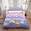Kat Cartoon Dekbedovertrek Kussensloop Beddengoed Set Volwassen Jongen Meisje Slaapkamer Decoratie Kinderen Enkel Dubbel Grote Maat