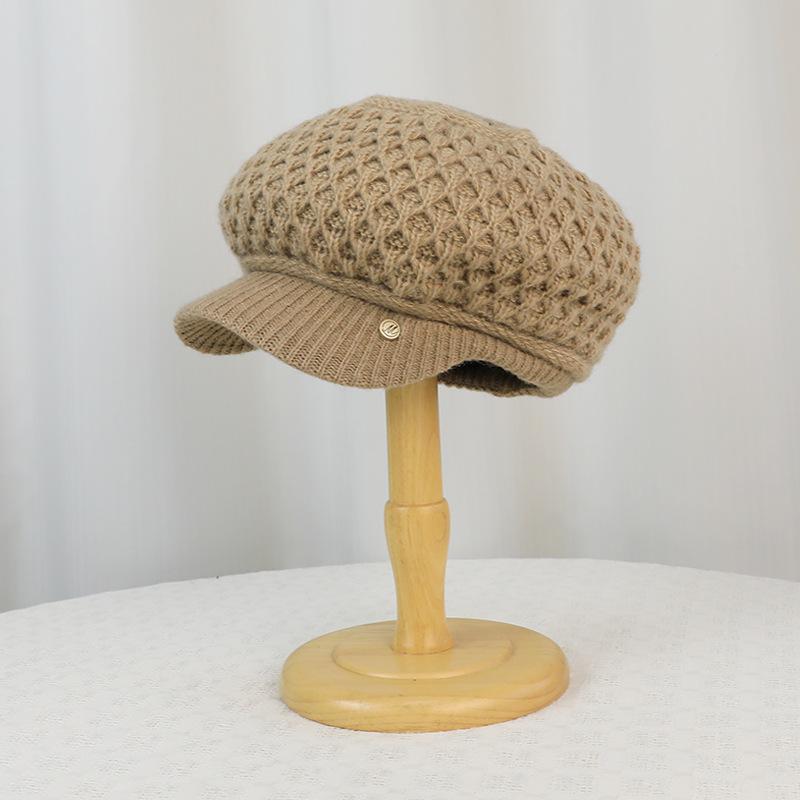 Облачный берет с утиным язычком, большой обхват головы, подчеркивающий лицо, маленькая шляпа художника, вязаная шапка, детская