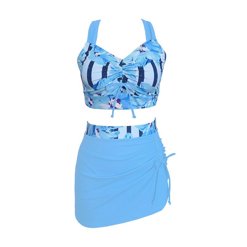 Female Summer Bikini Sets Swimsuit Women Bathing Suit Ladies Push Up Printed Three-piece Swimwear Beach Swimming Suits