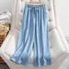 Pantaloni Larghi in Denim Tencel con Texture di Bambù Stile Giapponese per Donna Estate 2026