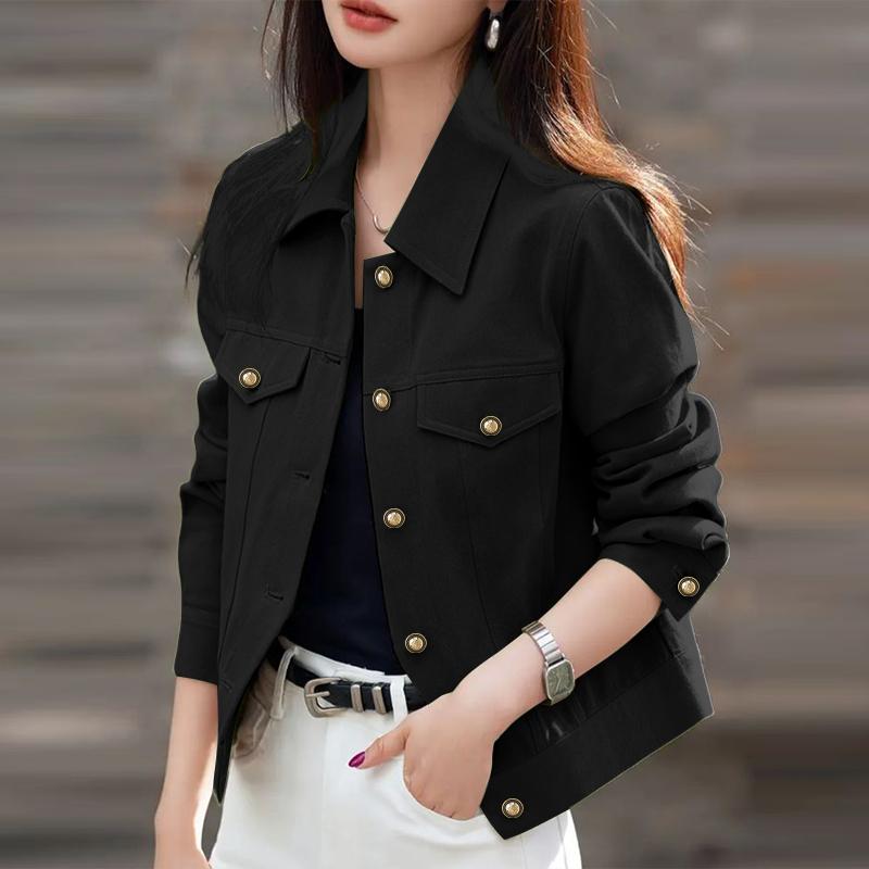 

ZANZEA Женская повседневная однотонная блузка с отложным воротником и длинными рукавами 5XL чёрный