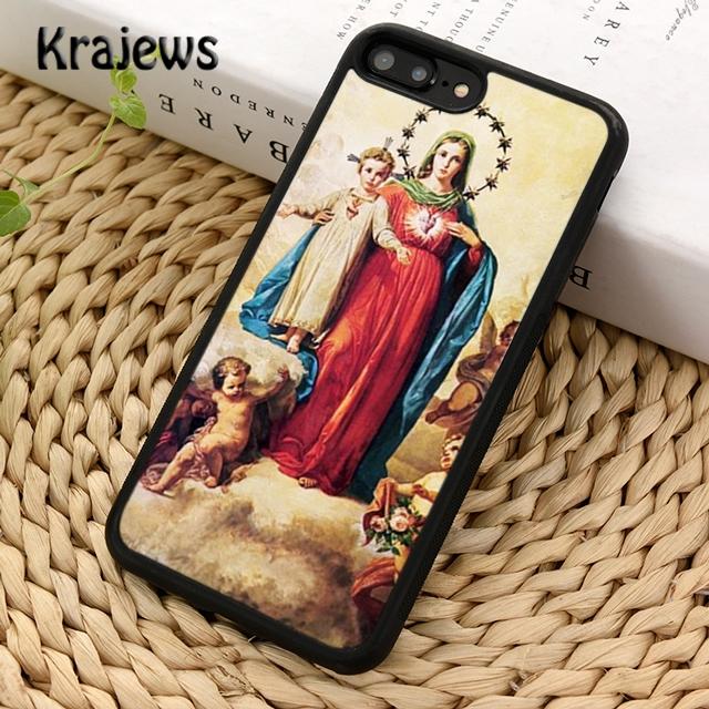Krajews Virgin Maria Phone Case Cover For iPhone 17 Air 16 15 14 plus 12 13 pro max coque Shell Fundas