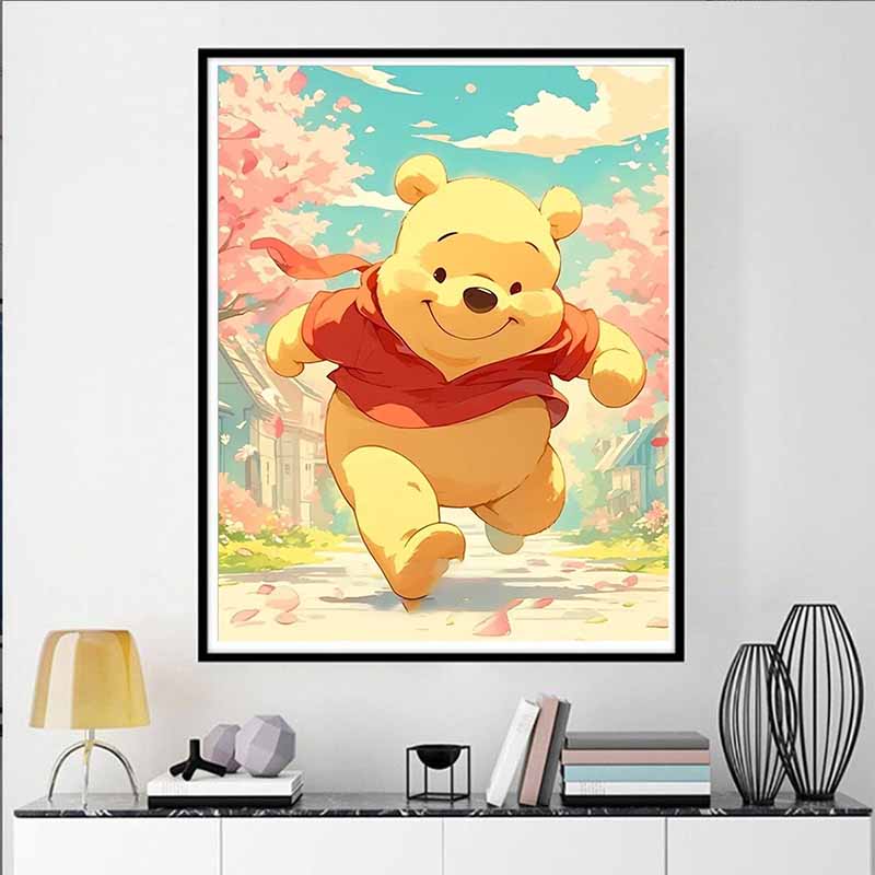 Disney Pittura con Diamanti Winnie the Pooh Illustrazione Corsa Fai da Te Mosaico 5D Ricamo Hobby Regalo Decorazione Casa