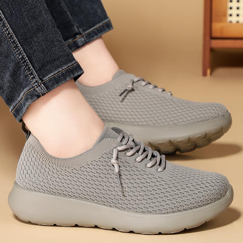Shoes Men's Shoes Couple Polyurethane Casual Shoes Shallow Mouth Breathable Mesh Shoes Soft Sole Comfortable Men's Shoes Lace-up Single Shoes