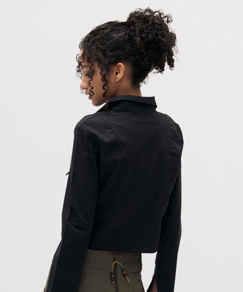 SETSETSET Shirring Cargo Shirt Black