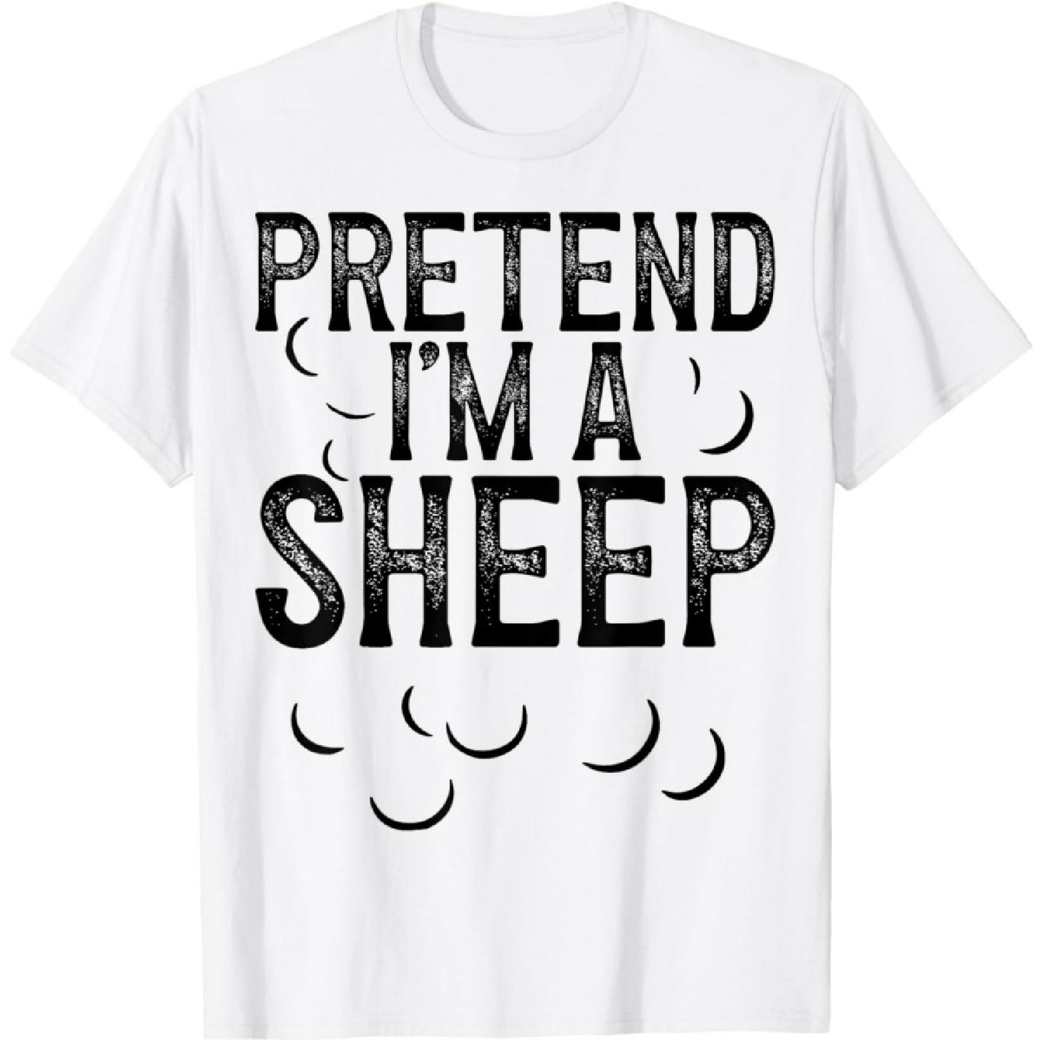 Vintage Pretend I m a Sheep Halloween Last Minute Costume T-Shirt(1) XXXXXL белый