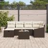 VidaXL Ensemble de Canapé de Jardin 7 Pièces avec Coussins Marron Rattan Synthétique 3360619