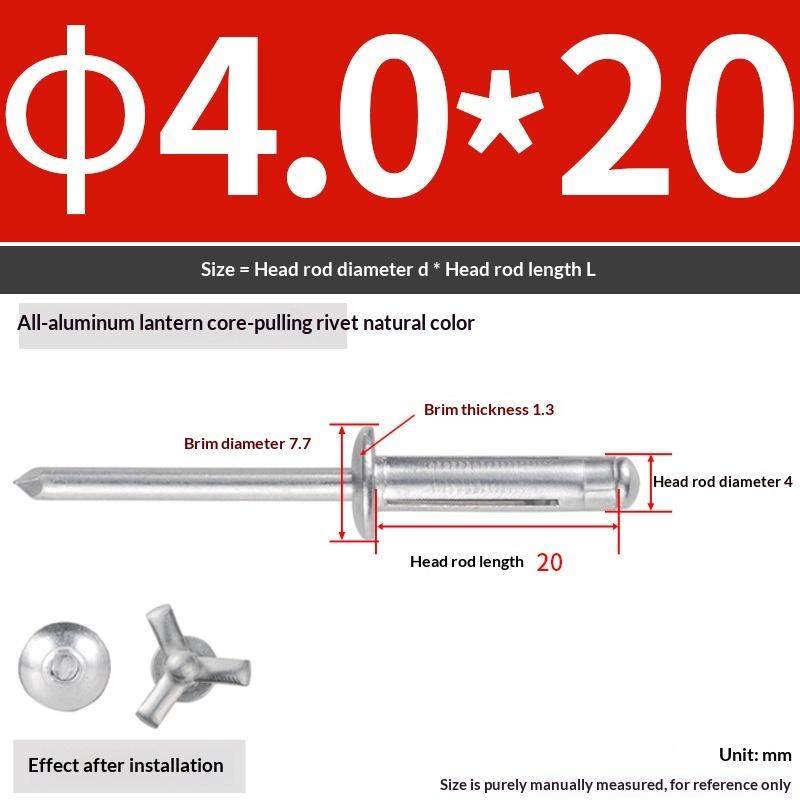 50Pcs Round Head Trifold Rivet Aluminum Alloy Blind Rivets Assortment Kit For Wood Plastic Metal Car Diy Repaired Fasteners