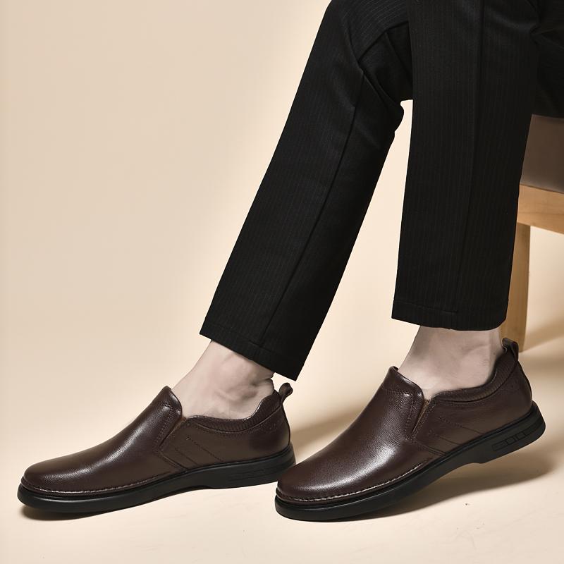Fashion Genuine Leather for Men Business Shoes Stylish Male Comfortable Flats All-match Male Driving Shoes Classic Men Shoes for Wedding