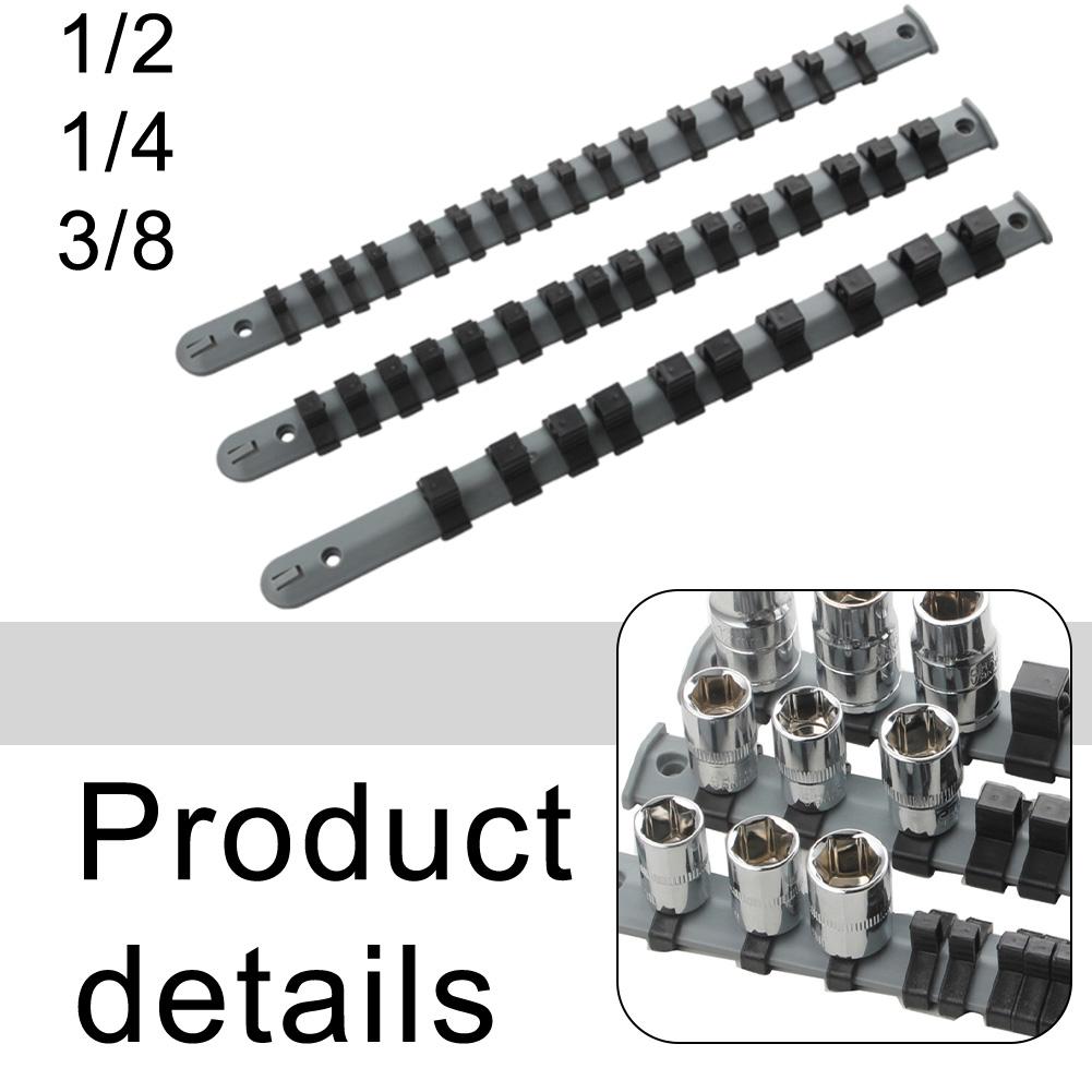 1/3pcs Socket Rack Holder Socket Storage Rack Socket Organizer Tray 350mm Socket Rail 1/4 3/8 1/2in For Storing Loose Socket