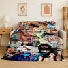 3D Justin Singer Star Flannel Blanket Soft Warm Throw Blanket for Bedroom Living Room Bed Travel Camping Picnic Gift