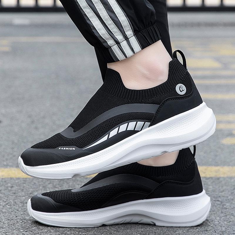 Couple soft-soled hiking shoes sneakers new mesh breathable shock absorption lightweight thick-soled casual shoes