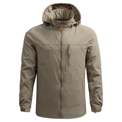 Men's Winter Hooded Jacket  Lined Parka Coat with Multiple Pockets  Outdoor Hooded Soft Shell Jacket Rainproof Jacket