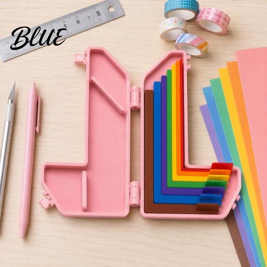 Crafting Measurement Guide 7Pcs/Set Paper Alignment Guides Color Coded Tools with Storage Case Easy Layering And Matting Spacers Size Tabs
