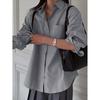 Woman Blouse Spring Autumn New Solid Color Pocket Design Turn-Down Collar Long Sleeve Versatile Loose Casual Shirt Top