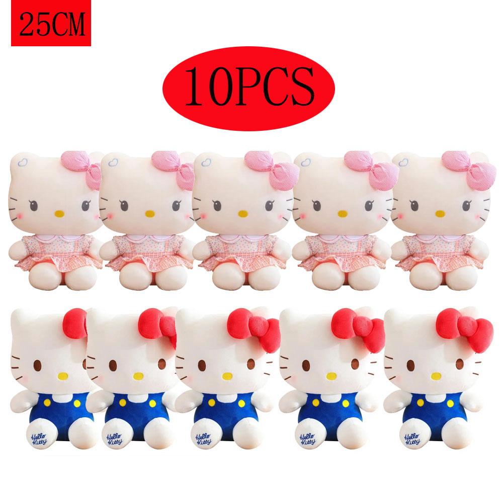 @@@6 style 23-35CM Anime Hello Kitty Stuffed Toys Plushier Soft Pillow Birthday Gifts For Girls Kawaii Hello Kitty Plush Dolls