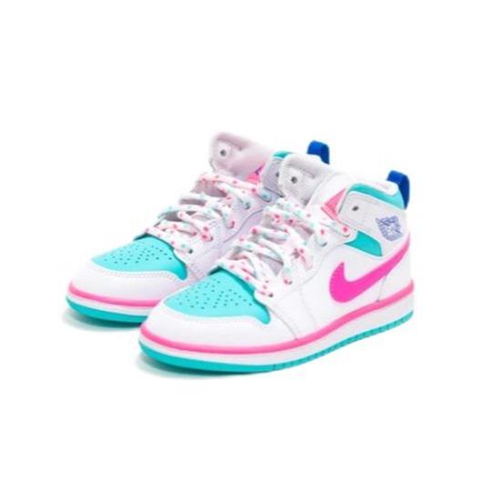

Air Jordan 1 High Digital Pink Green Soar Retro Sneakers 640737-102 EU 13.5C білий