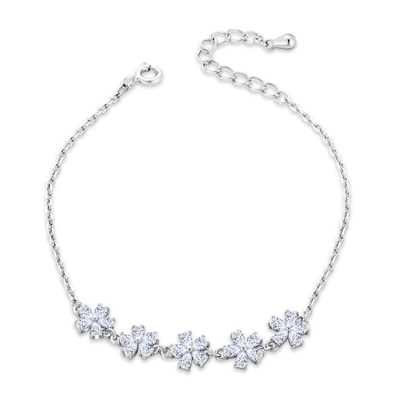 925 Sterling Silver Women s Flower Bracelet - Versatile High-End Hand Jewelry 925 Silver