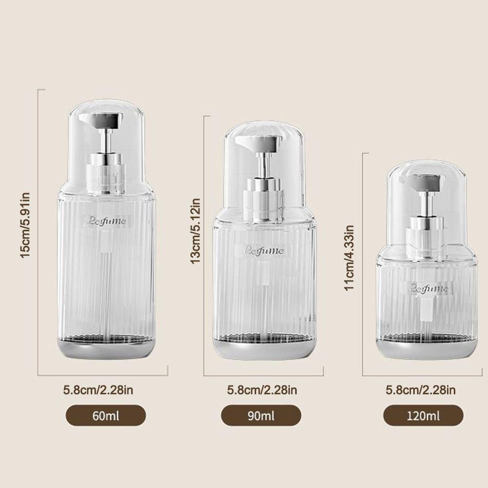 Portable 60/90/120ml Pump Bottle Transparent Refillable Soap Dispenser Dispenser Bottle for Lotion Shampoo Shower Gel