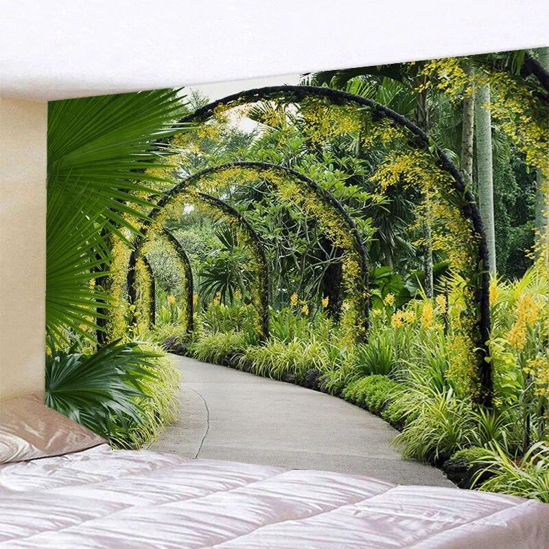 Forest Animals Garden Trees Scenery Tapestry Wall Background Decoration Hanging Cloth Room Living Room Home Decoration