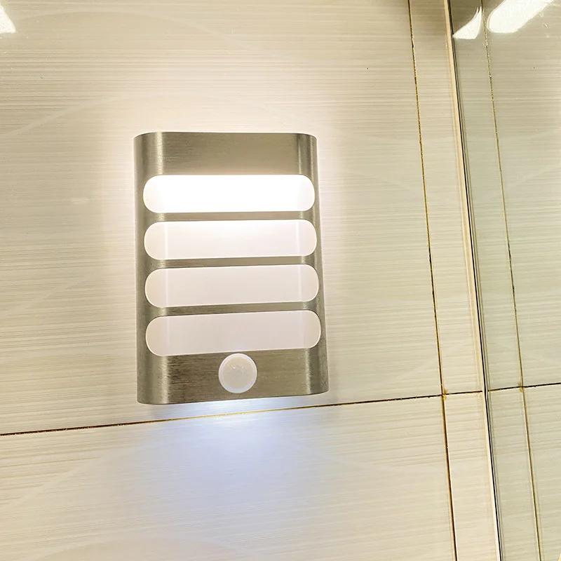 

Простой светодиодный настенный светильник с индукцией человеческого тела в европейском стиле, настенный светильник у кровати, ночник для кормления с зарядкой через USB Nature White(3500-5500K)