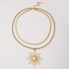 Double-layer Sunflower Active Women's Necklace, Personalized Stacked Jewelry Snake Bone Chain